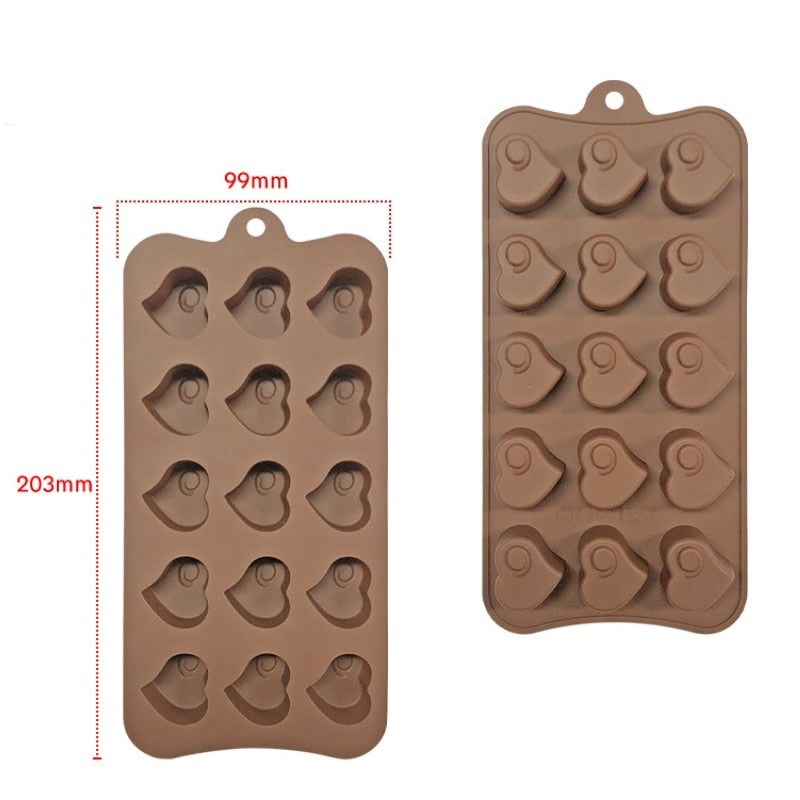 Diamond Heart Silicone Chocolate Mold DIY Cake Accessories Molds Kitchen Ice Cubes Biscuit Pastry Manual Baking Mould