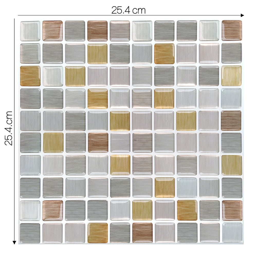 Waterproof Self Adhesive Vinyl Tile Wall Sticker DIY Peel and Stick Backsplash Kitchen Home Decor