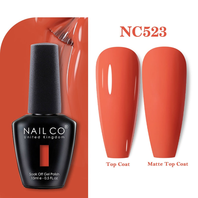 NAILCO 15ml Pink Colors Series Semi Permanent Nail Gel Varnish Polish Soak Off White Red UV Nail Art Gel Nail Polish Gel Lacquer