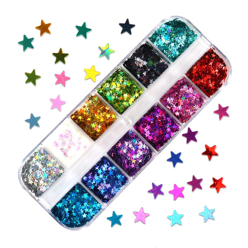 Fluorescence Butterfly Heart Fruits Various Shapes Nail Art Glitter Flakes 3D Colourful Sequins Polish Manicure Nail Decoration