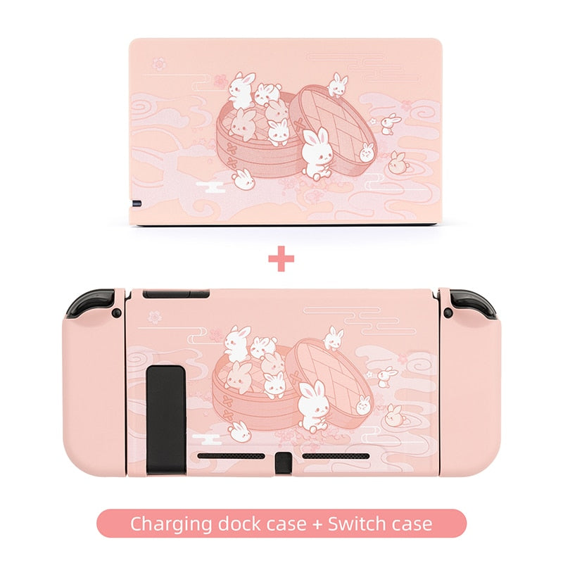 GeekShare Case For Nintendo Switch Charging Dock Kawaii Cotton Ice Cream Cat Full Cover NS Game Console Base Shell