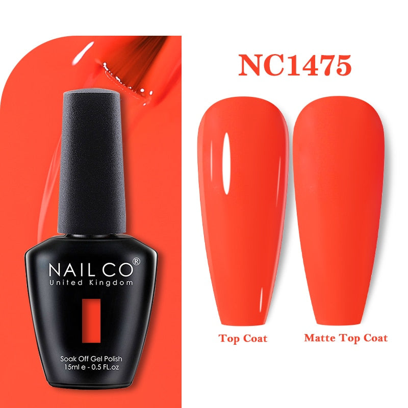 NAILCO 15ml Pink Colors Series Semi Permanent Nail Gel Varnish Polish Soak Off White Red UV Nail Art Gel Nail Polish Gel Lacquer