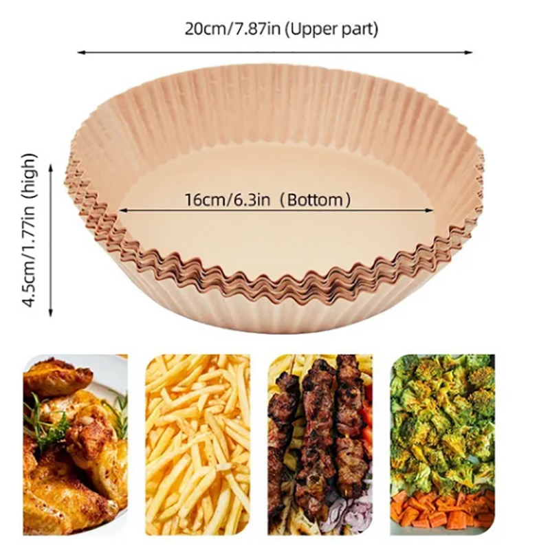 50-300PCS Kitchen Air Fryer Paper Special Paper Accesories Baking Disposable Oil-proof Paper Non-Stick Baking Mat Barbecue Plate