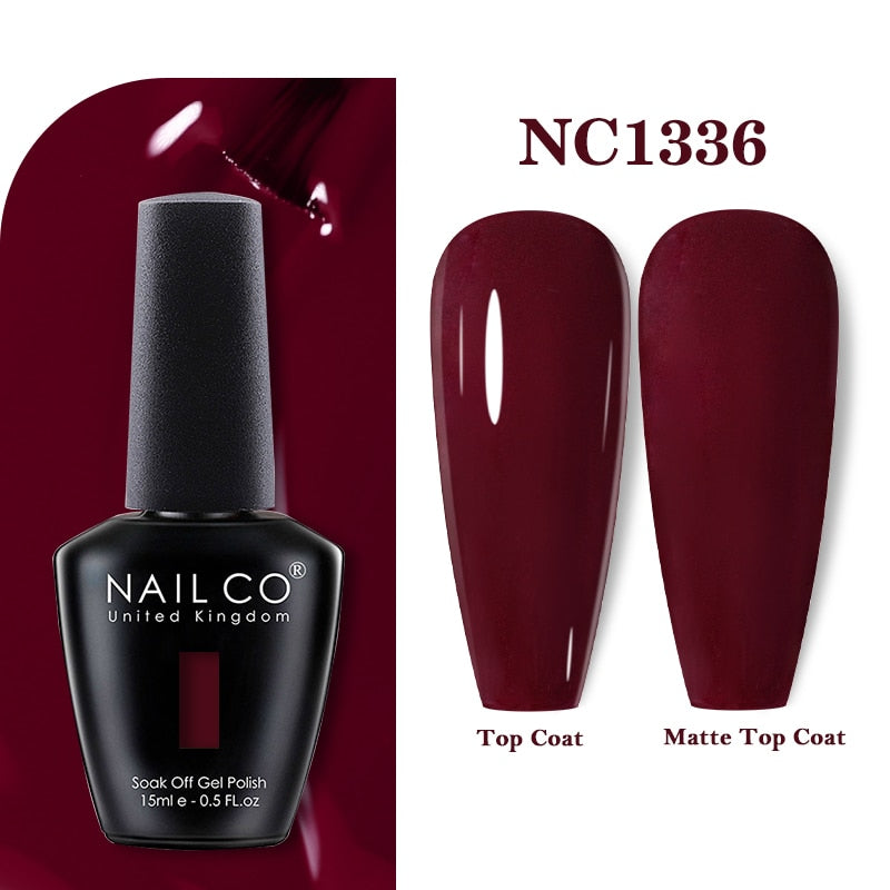 NAILCO 15ml Pink Colors Series Semi Permanent Nail Gel Varnish Polish Soak Off White Red UV Nail Art Gel Nail Polish Gel Lacquer