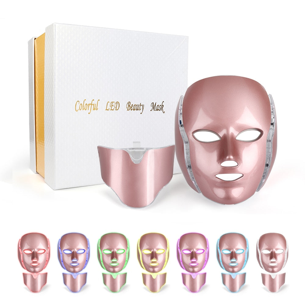 7 Colors LED Light Therapy Face Mask Skin Rejuvenation Led Photon Facial Mask Phototherapy Face Care Beauty Anti Acne Machine