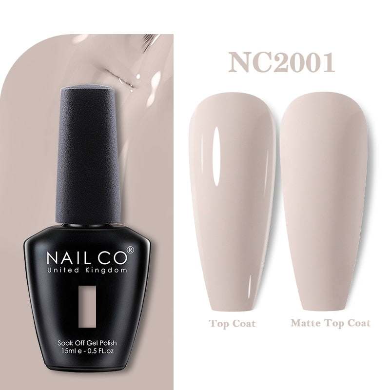 NAILCO 15ml Pink Colors Series Semi Permanent Nail Gel Varnish Polish Soak Off White Red UV Nail Art Gel Nail Polish Gel Lacquer