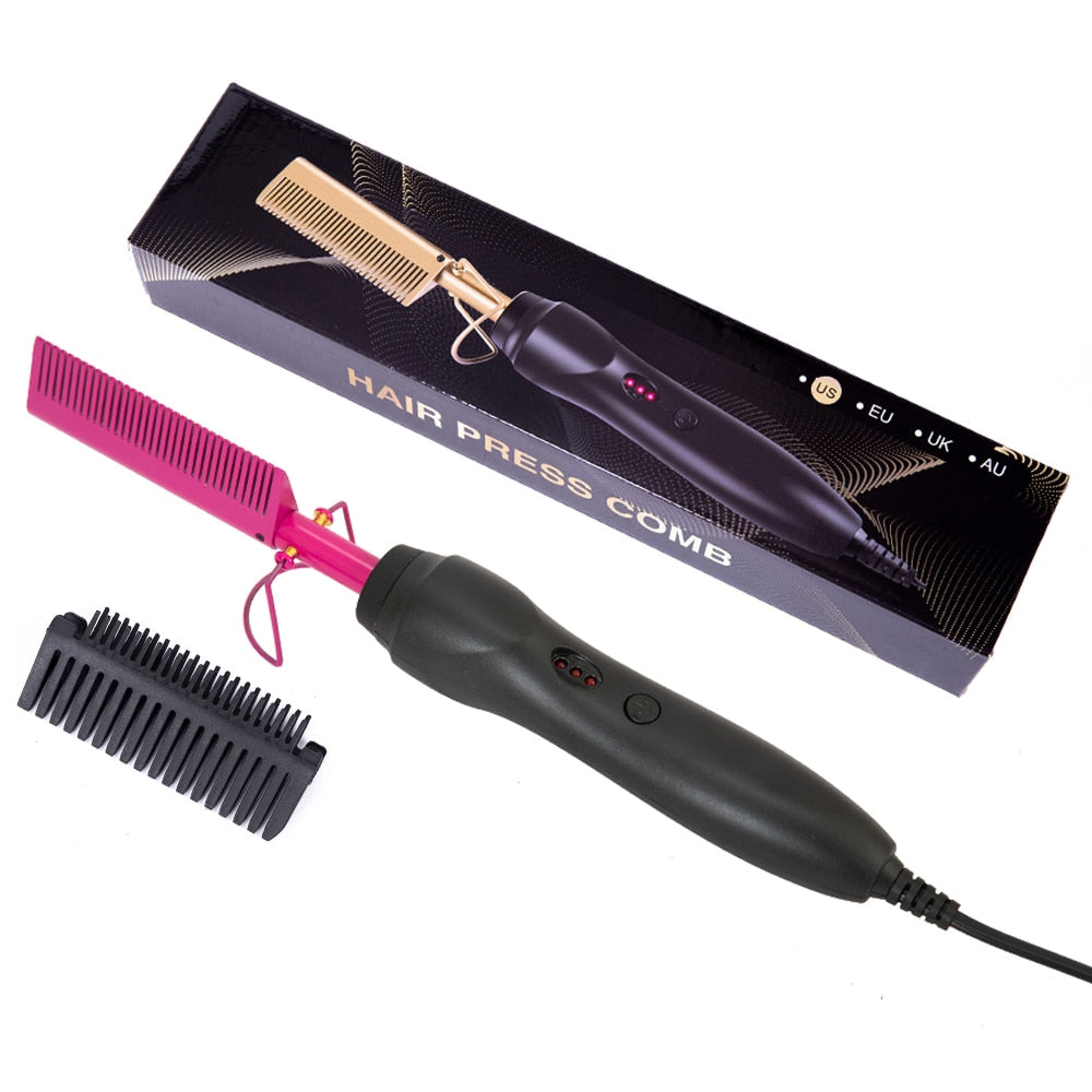 Alileader Cheaper Flat Iron Hair Straightener Electronic Hot Comb Hair Straightening Irons Ceramic Salon Hair Straightner