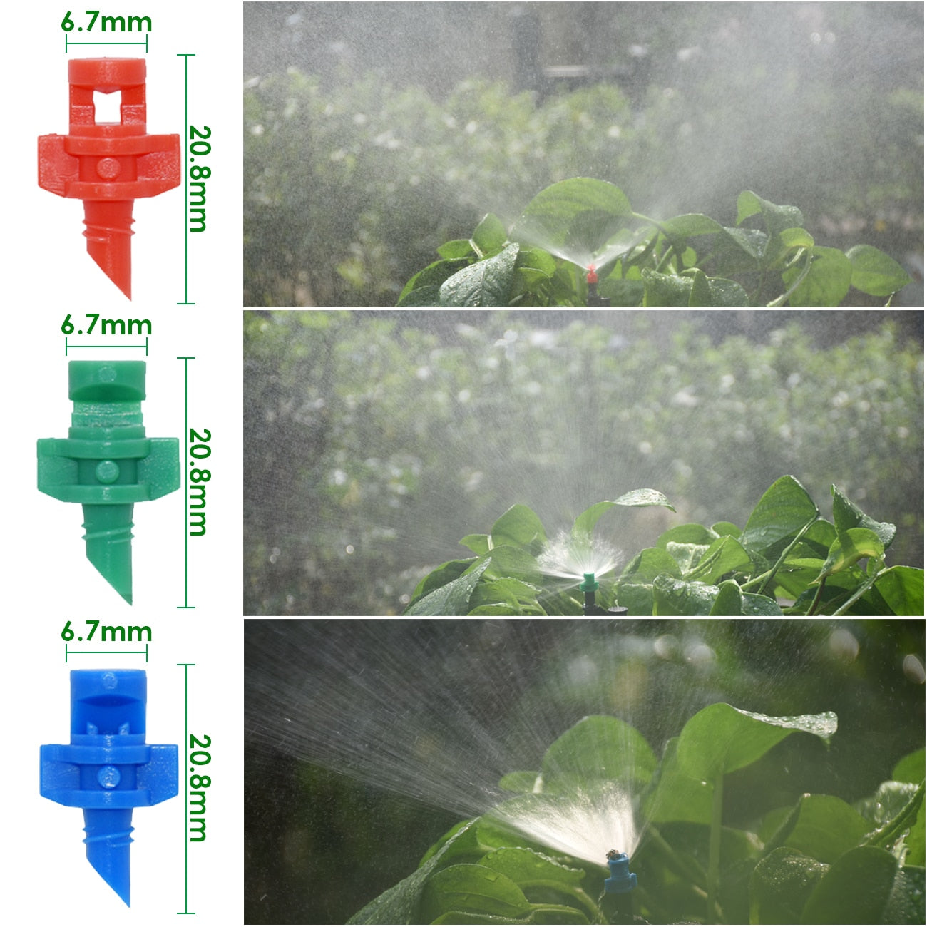 KESLA 20PCS 90/180/360 Degree Refraction Nozzle Sprinkler Head Thread Connection Garden Irrigation Mist Sprayer for Greenhouse