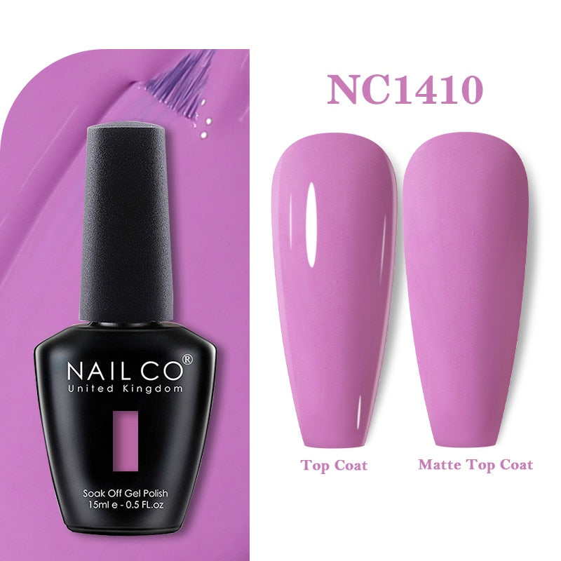 NAILCO 15ml Pink Colors Series Semi Permanent Nail Gel Varnish Polish Soak Off White Red UV Nail Art Gel Nail Polish Gel Lacquer