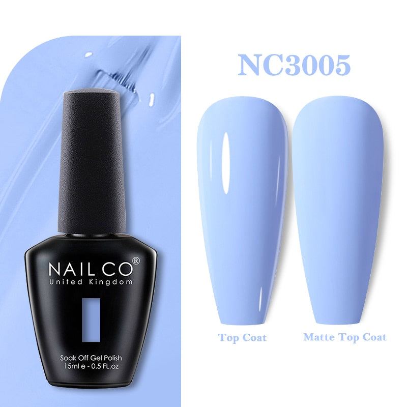 NAILCO 15ml Pink Colors Series Semi Permanent Nail Gel Varnish Polish Soak Off White Red UV Nail Art Gel Nail Polish Gel Lacquer