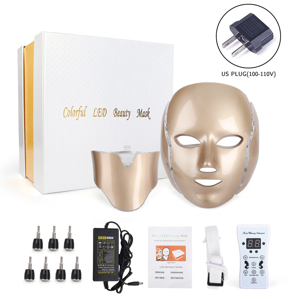 7 Colors LED Light Therapy Face Mask Skin Rejuvenation Led Photon Facial Mask Phototherapy Face Care Beauty Anti Acne Machine