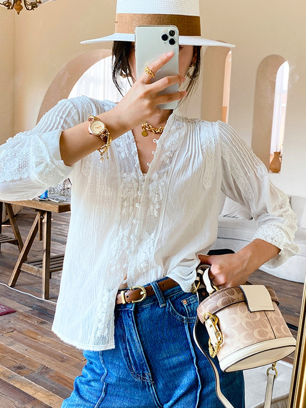 Spring Summer Blouse Shirts Women Long Sleeve Boho White Loose Blouses Shirt Women's Clothing Beach Tops Blusas