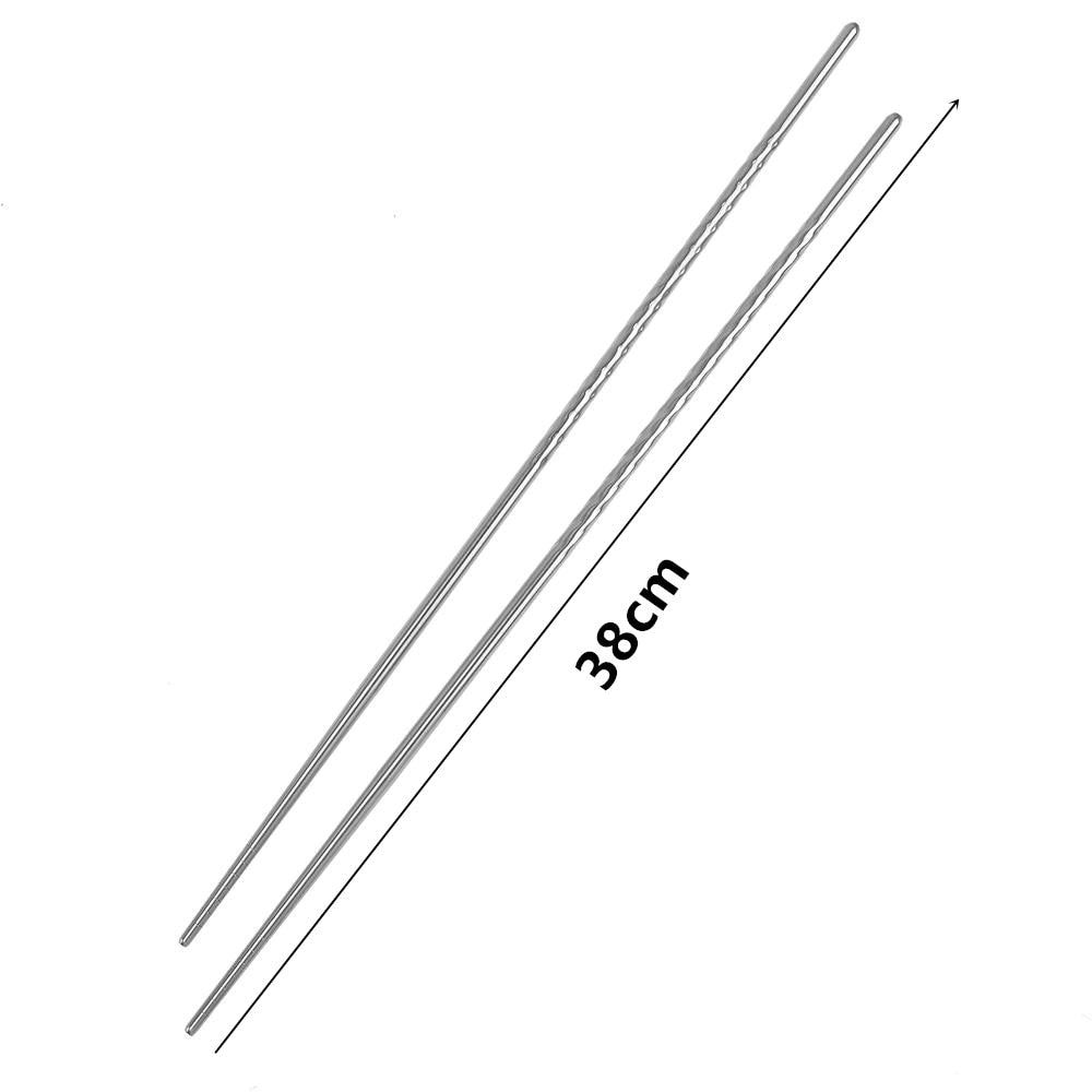 1Pair Extra Long 38.8cm Cooking Chopsticks Kitchen Tools Hot Pot Chopsticks Frying Noodle Chopsticks Stainless Steel Chop Sticks