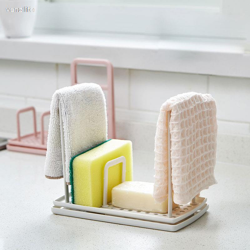 Countertop storage rack Kitchen rag hanger Sink dishcloth sponge drain rack pool rack