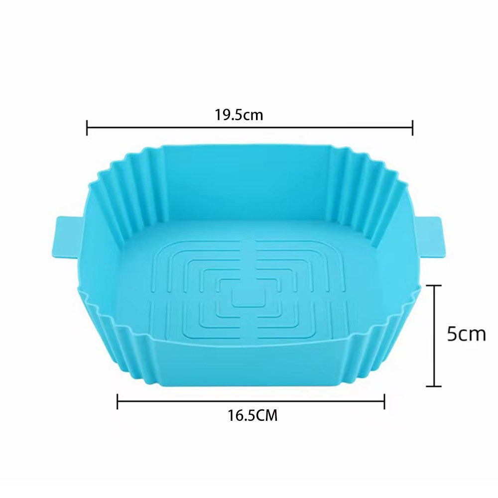 Round silicone Air Fryers Oven Baking Tray Fried Chicken Basket Mat Air Fryer Silicone Pot Grill Pan Kitchen Accessories