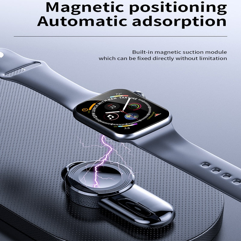 Mini Portable Magnetic Wireless Charger for Apple Watch 7 6 5 4 3 2 Smartwatch Fast USB Charger Adapter for iWatch7 iWatch6 5 4