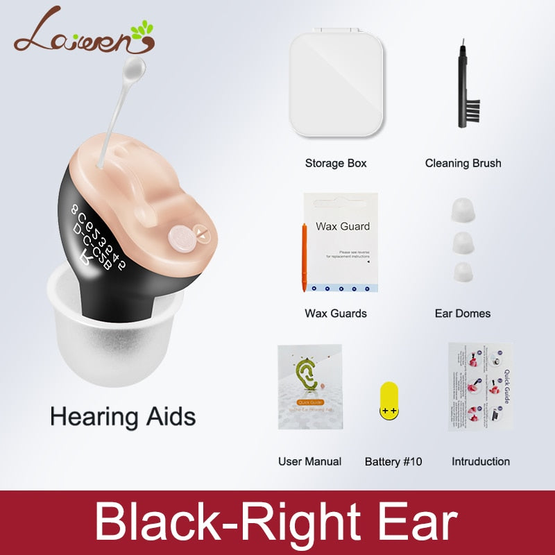 Hearing Aids Invisible Adjustable Wireless Hearing Aid Mini CIC Left/Right Ear Sound Amplifier For Adults Elderly Severe Loss