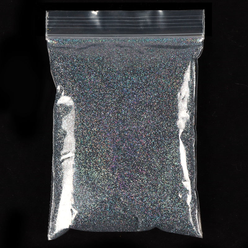 50G Holographic Mixed Hexagon Shape Chunky Nail Glitter Silver Sequins Laser Sparkly Flakes Slices Manicure Nails Art Decoration