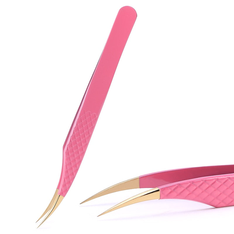 1 Pcs Eyelashes Tweezers Stainless Steel superhard Tweezers High Precision Anti-static tweezers for Eyelash Extensions