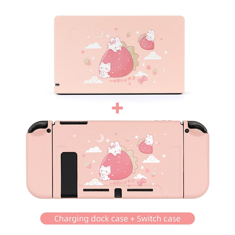 GeekShare Case For Nintendo Switch Charging Dock Kawaii Cotton Ice Cream Cat Full Cover NS Game Console Base Shell