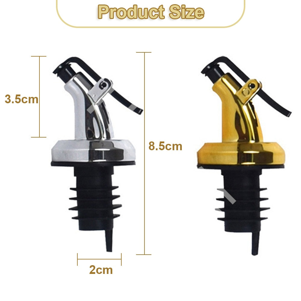 3Pcs Oil Bottle Stopper Cap Dispenser Sprayer Lock Wine Pourer Sauce Nozzle Liquor Leak-Proof Plug Bottle Stopper Kitchen Tool