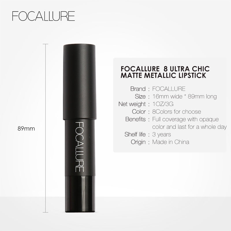 FOCALLURE 31 Colors Matte Lipstick Pencil High Gloss Crayons Long-lasting Waterproof Lip Pen Makeup Cosmetics for Women