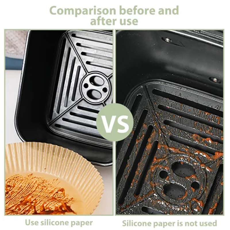 50-300PCS Kitchen Air Fryer Paper Special Paper Accesories Baking Disposable Oil-proof Paper Non-Stick Baking Mat Barbecue Plate