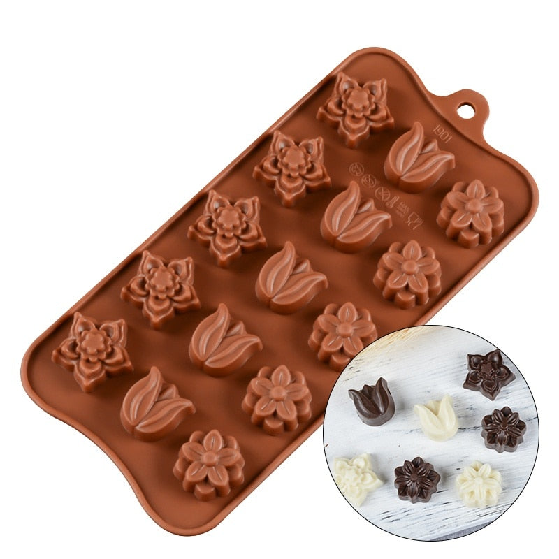 3D Chocolate Mold Silicone Chocolates Molds for Baking Nonstick Jelly Pudding Sugarcraft Mould DIY Kitchen Bakeware