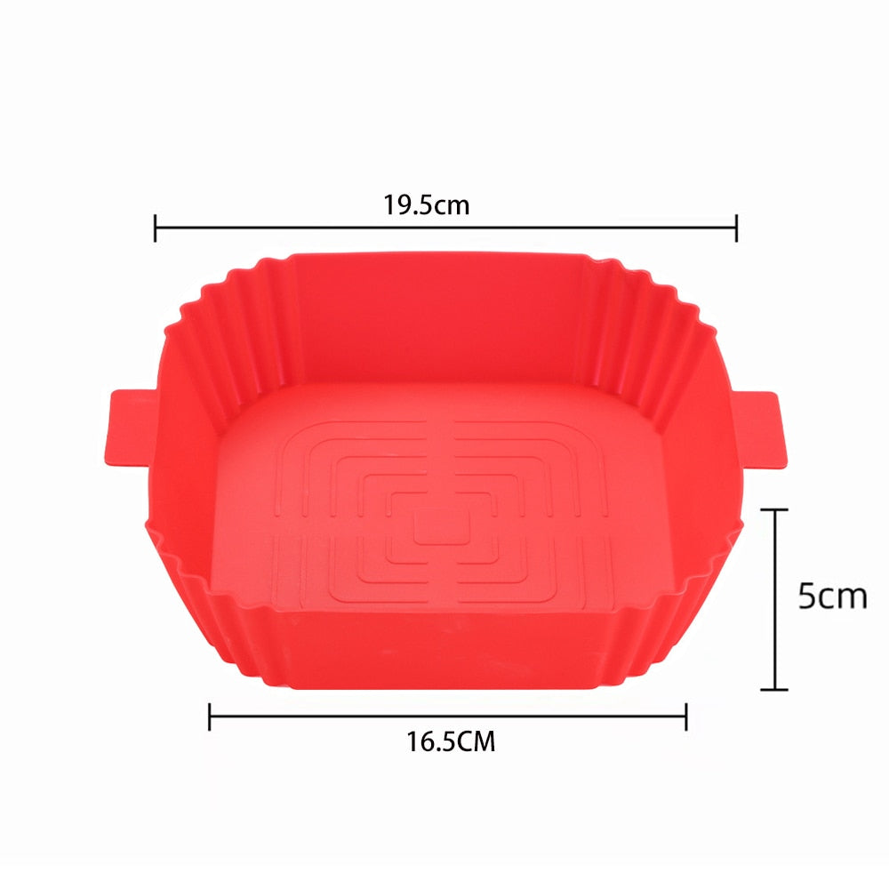 Round silicone Air Fryers Oven Baking Tray Fried Chicken Basket Mat Air Fryer Silicone Pot Grill Pan Kitchen Accessories