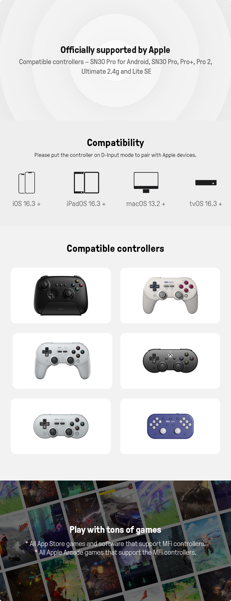 Bluetooth Gamepad Controller with Joystick for  Nintendo Switch, PC, macOS, Android, Steam Deck & Raspberry Pi