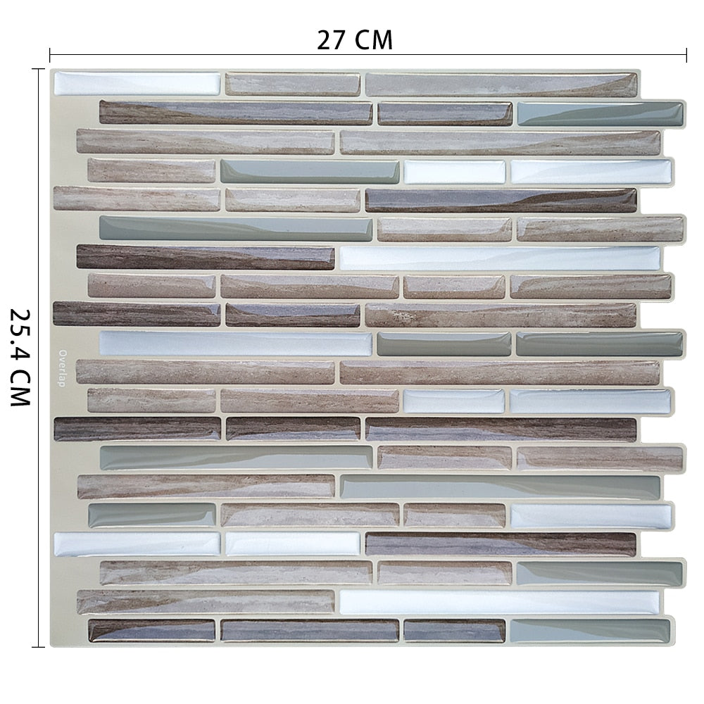 Waterproof Self Adhesive Vinyl Tile Wall Sticker DIY Peel and Stick Backsplash Kitchen Home Decor