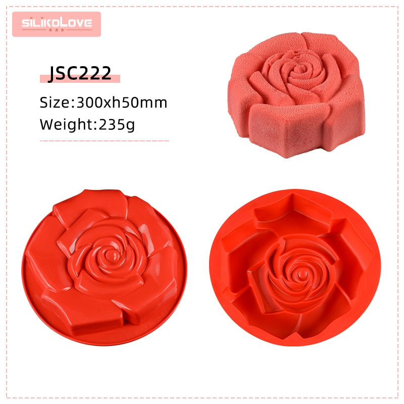 SILIKOLOVE 3D Flowers Baking Mold Silicone Baking Pan Food Grade Silicone Cake Molds Bakeware Kitchen Accessories