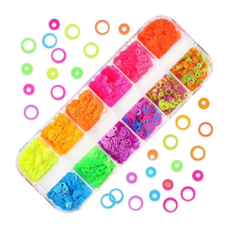 Fluorescence Butterfly Heart Fruits Various Shapes Nail Art Glitter Flakes 3D Colourful Sequins Polish Manicure Nail Decoration