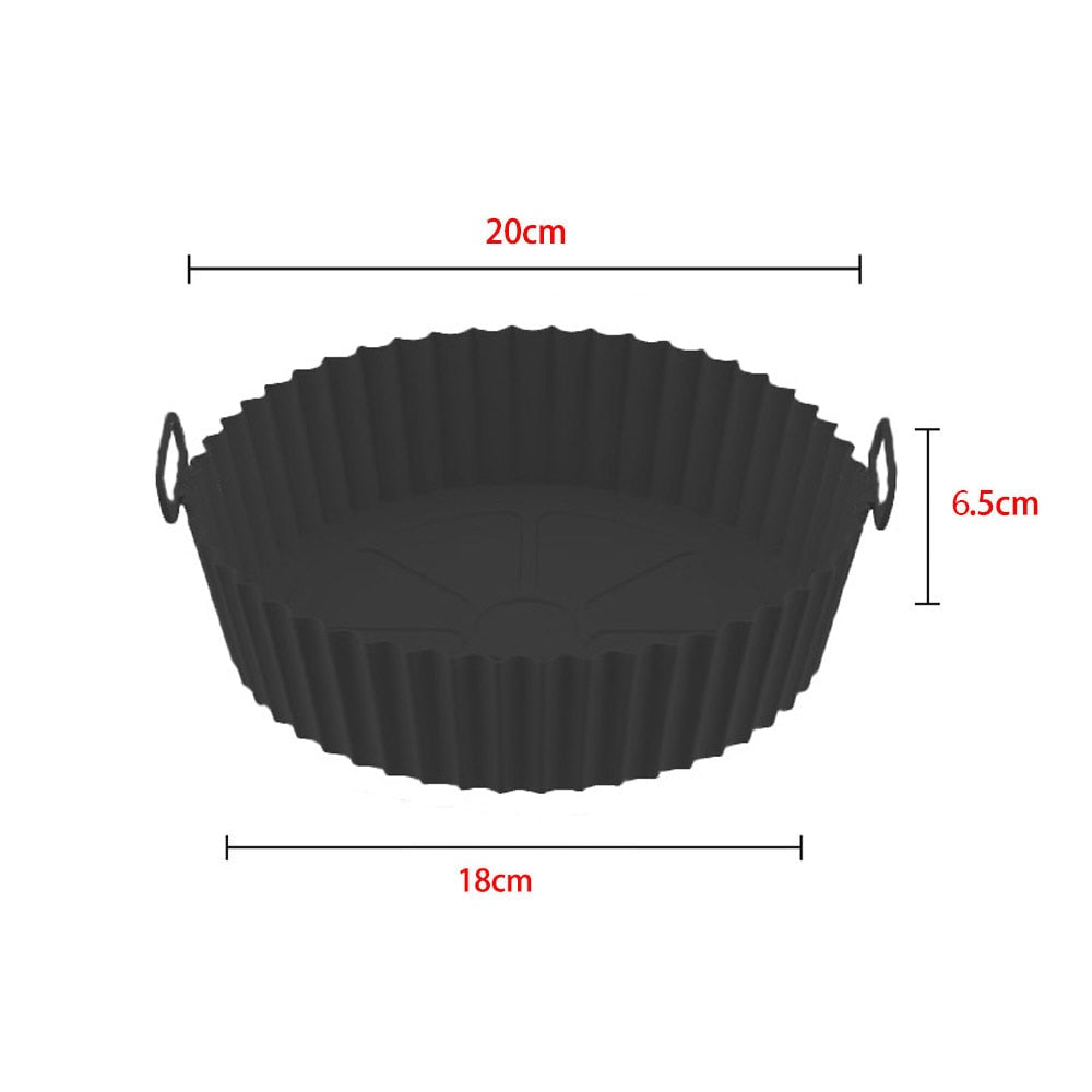 Round silicone Air Fryers Oven Baking Tray Fried Chicken Basket Mat Air Fryer Silicone Pot Grill Pan Kitchen Accessories