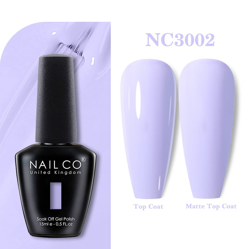 NAILCO 15ml Pink Colors Series Semi Permanent Nail Gel Varnish Polish Soak Off White Red UV Nail Art Gel Nail Polish Gel Lacquer