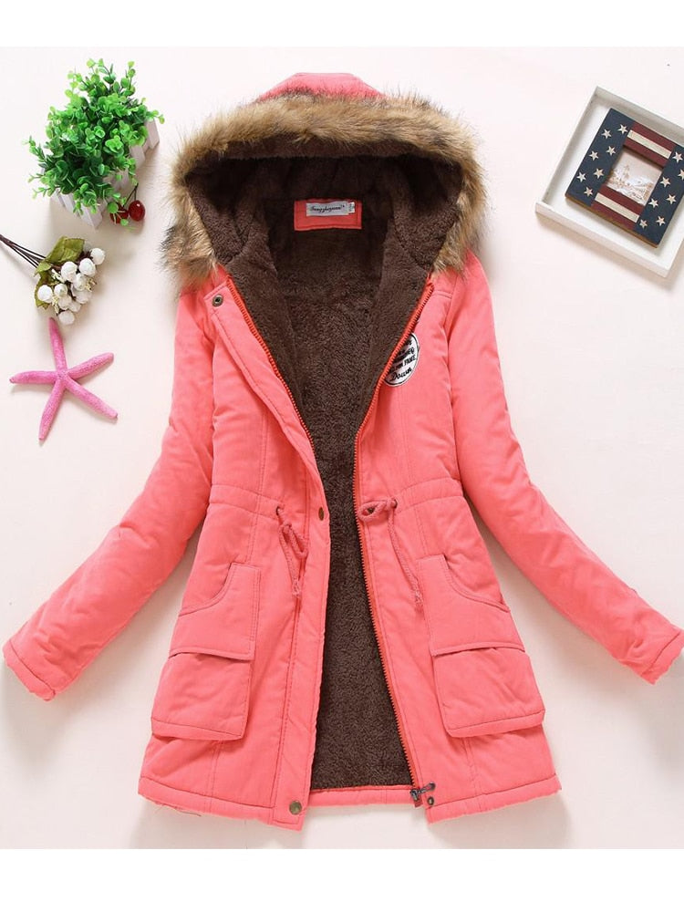 Winter military style coat / hooded jacket medium-long casual parka thickness  XXXL quilt snow outwear