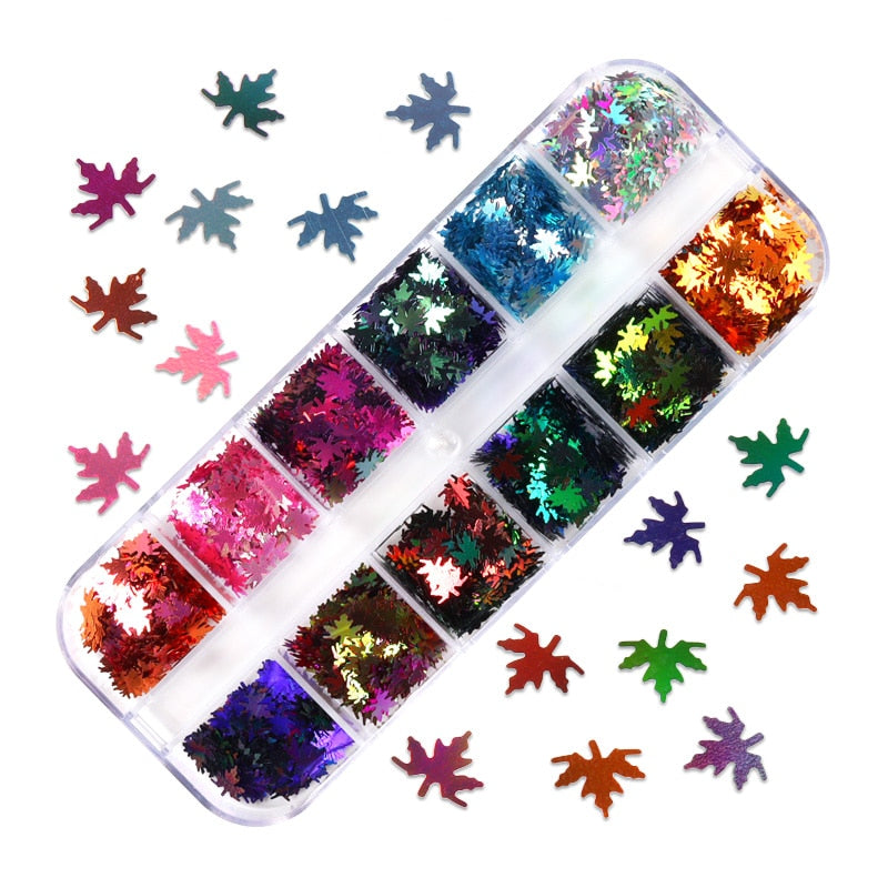 Fluorescence Butterfly Heart Fruits Various Shapes Nail Art Glitter Flakes 3D Colourful Sequins Polish Manicure Nail Decoration