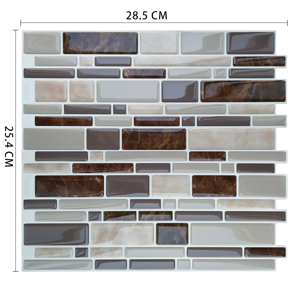 Waterproof Self Adhesive Vinyl Tile Wall Sticker DIY Peel and Stick Backsplash Kitchen Home Decor