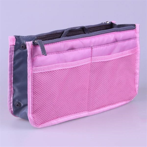 Nylon Cosmetic Bags For Women Tote Insert Double Zipper Makeup Bag Toiletries Storage Bag Girl Outdoors Travel Make Up Organizer