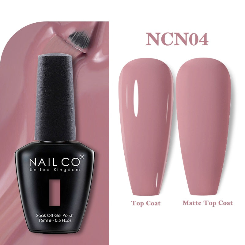 NAILCO 15ml Pink Colors Series Semi Permanent Nail Gel Varnish Polish Soak Off White Red UV Nail Art Gel Nail Polish Gel Lacquer