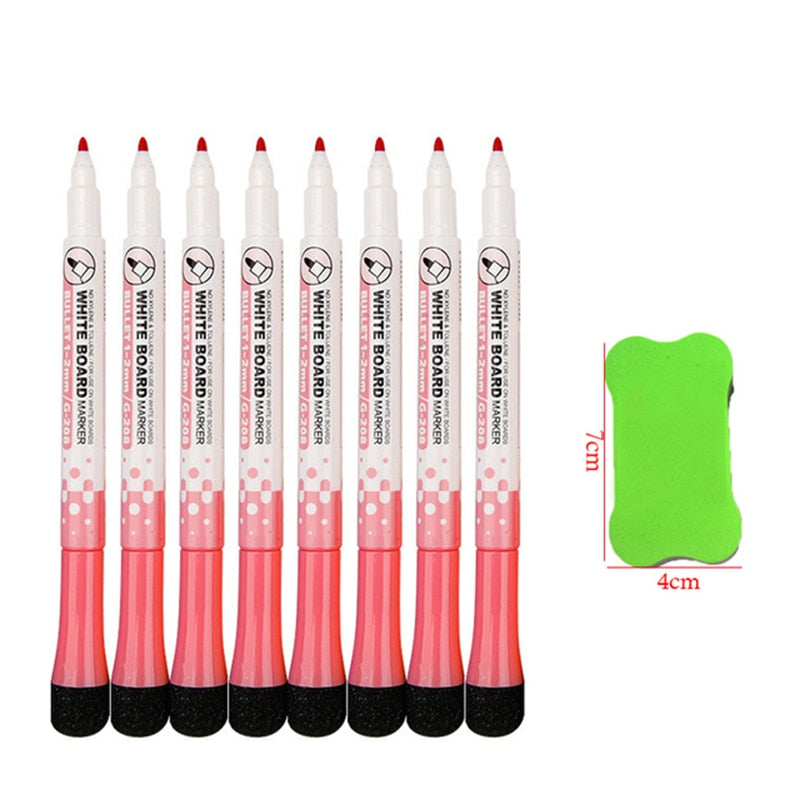 8 Colors Magnetic Dry Erase Markers Fine Tip Magnetic Erasable Whiteboard Pens for Kids Teachers Office School Student Classroom