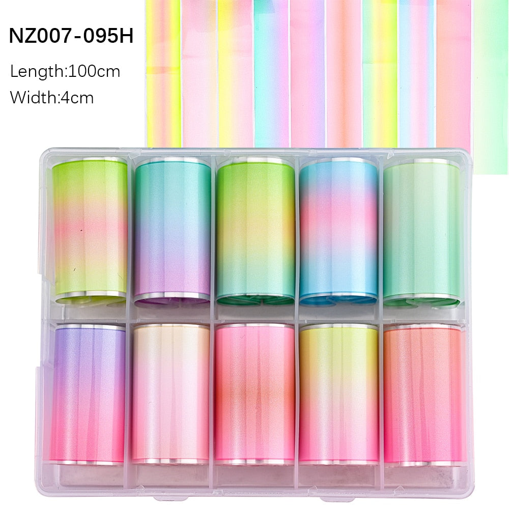 50pcs/Lo Holographic Transfer Foil Stickers 4*20cm Random Decals 30pc Flower Transferring Wraps Slider Nail Transfer Foil Decors