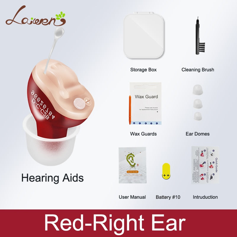 Hearing Aids Invisible Adjustable Wireless Hearing Aid Mini CIC Left/Right Ear Sound Amplifier For Adults Elderly Severe Loss