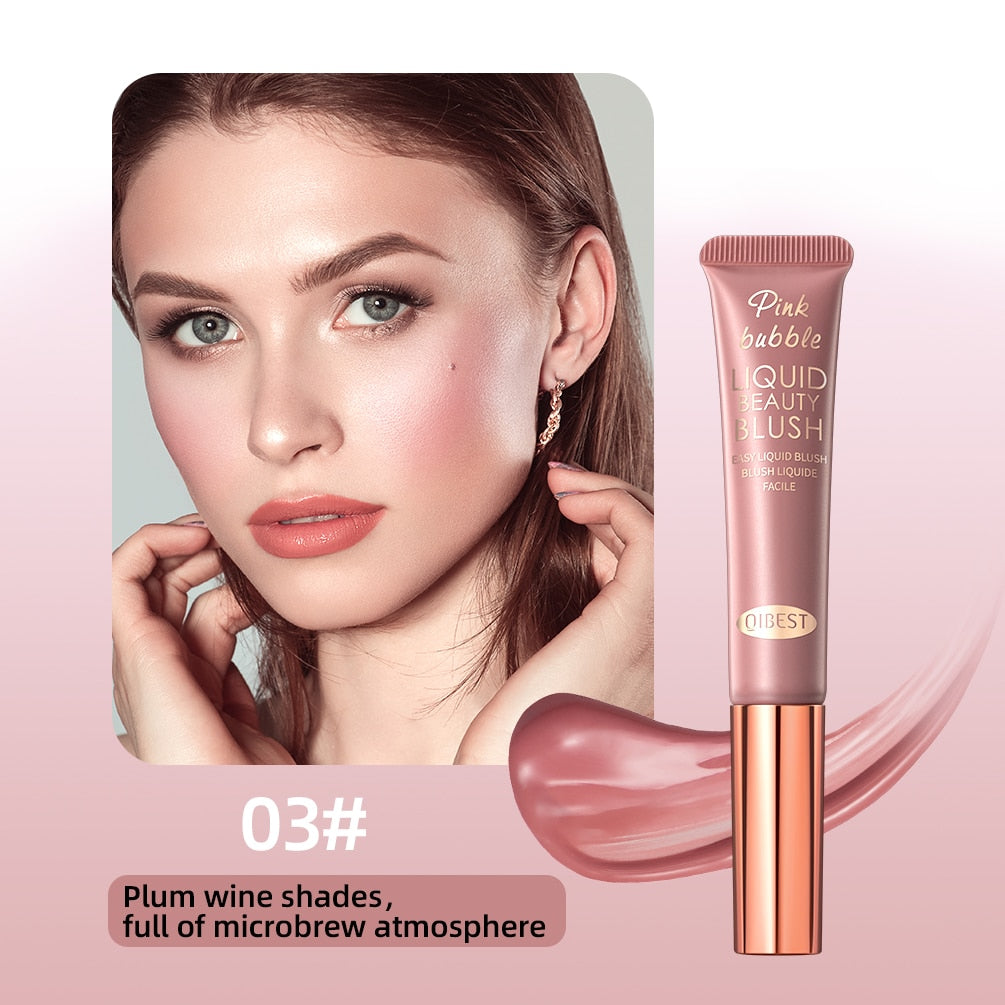 QIBEST Face Blusher Peach Cream Makeup Blush Palette Cheek Contour Blush Cosmetics Blusher Cream Korean Makeup Rouge Tint Blush