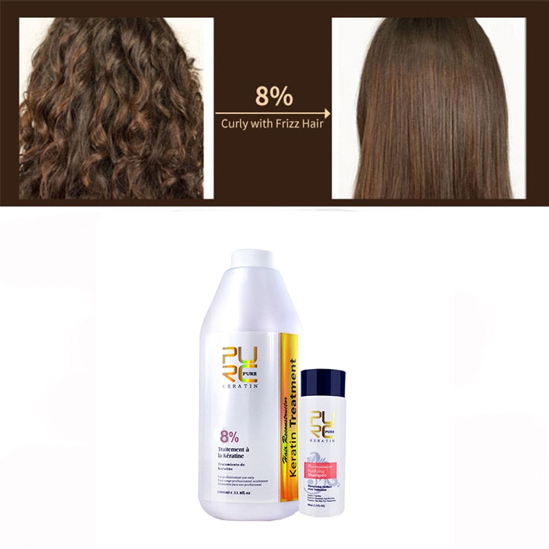 PURC Professional Keratin Hair Treatment Straightening Smoothing Hair Product Purifying Shampoo Set 1000ml