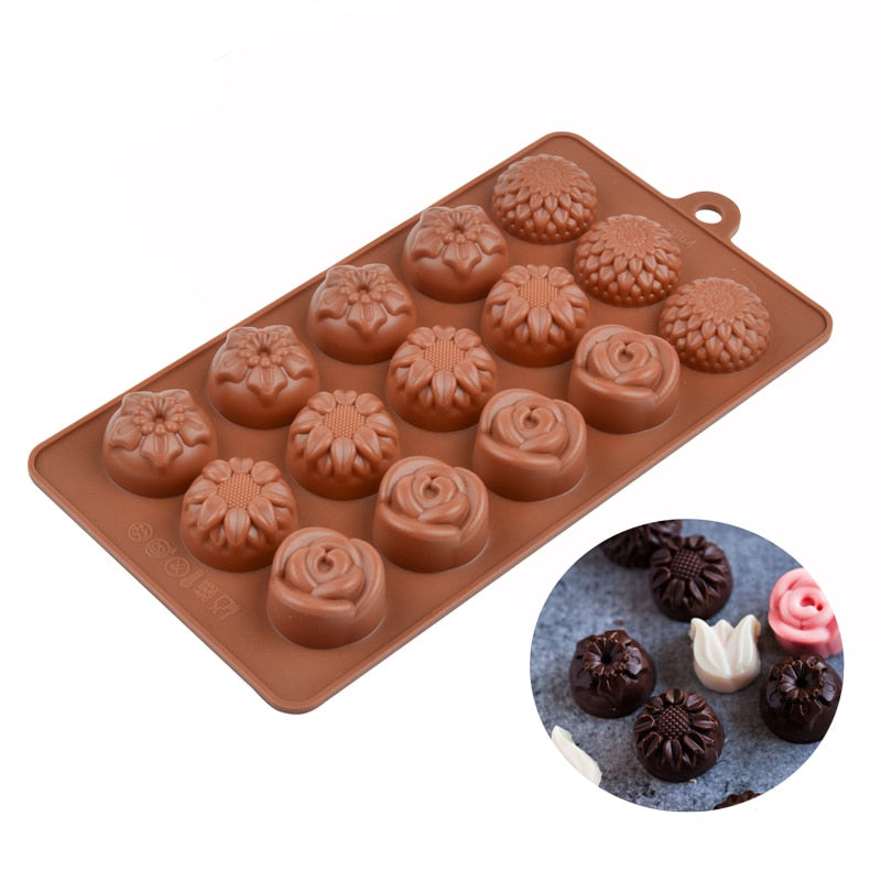 3D Chocolate Mold Silicone Chocolates Molds for Baking Nonstick Jelly Pudding Sugarcraft Mould DIY Kitchen Bakeware