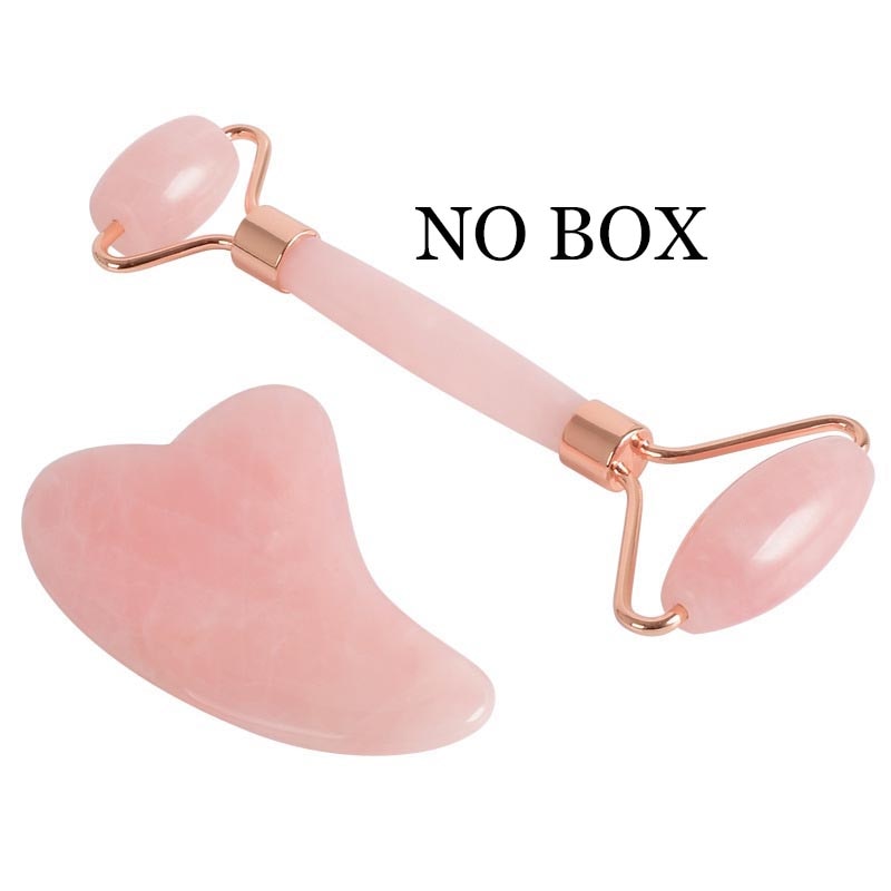 Face Massage Jade Roller Rose Quartz Natural Stone Gua Sha Slimmer Lift Wrinkle Double Chin Remover Beauty Care Slimming Tools