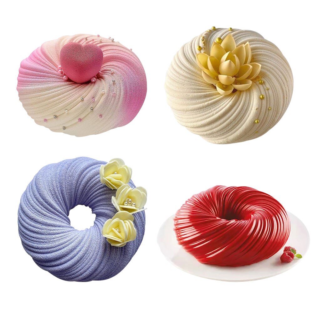 New Spiral Yarn Ball Silicone Cake Mold Frech Dessert Pastry Molds Mousse Baking Accessories Kitchen Utensils