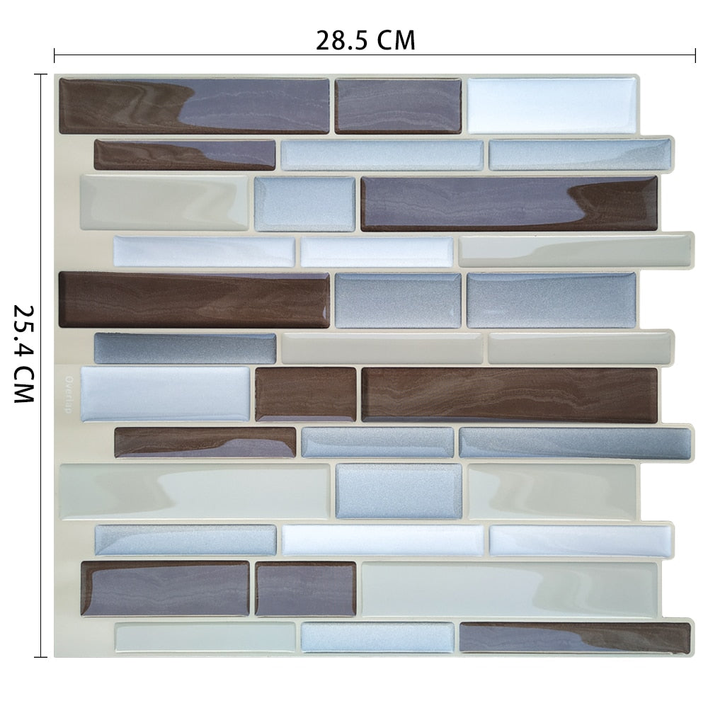 Waterproof Self Adhesive Vinyl Tile Wall Sticker DIY Peel and Stick Backsplash Kitchen Home Decor