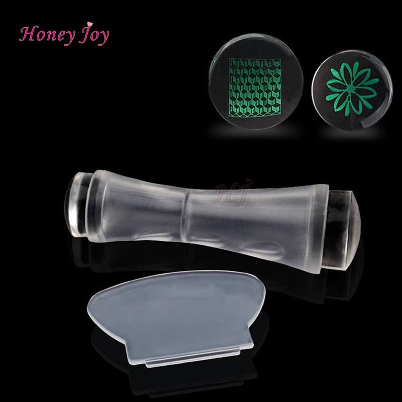 Rotatable Transparent Stamps Variable Pattern Size Silicone Fingertip Printing French Nail Seal Stamper Scraper Accessories Tool